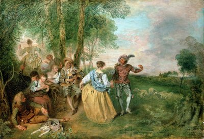 De herders door Jean Antoine Watteau